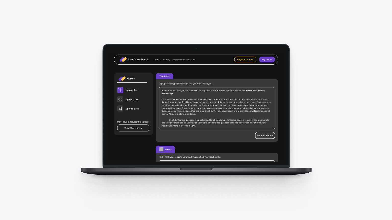 Verum AI — GPT-powered political bias detection tool