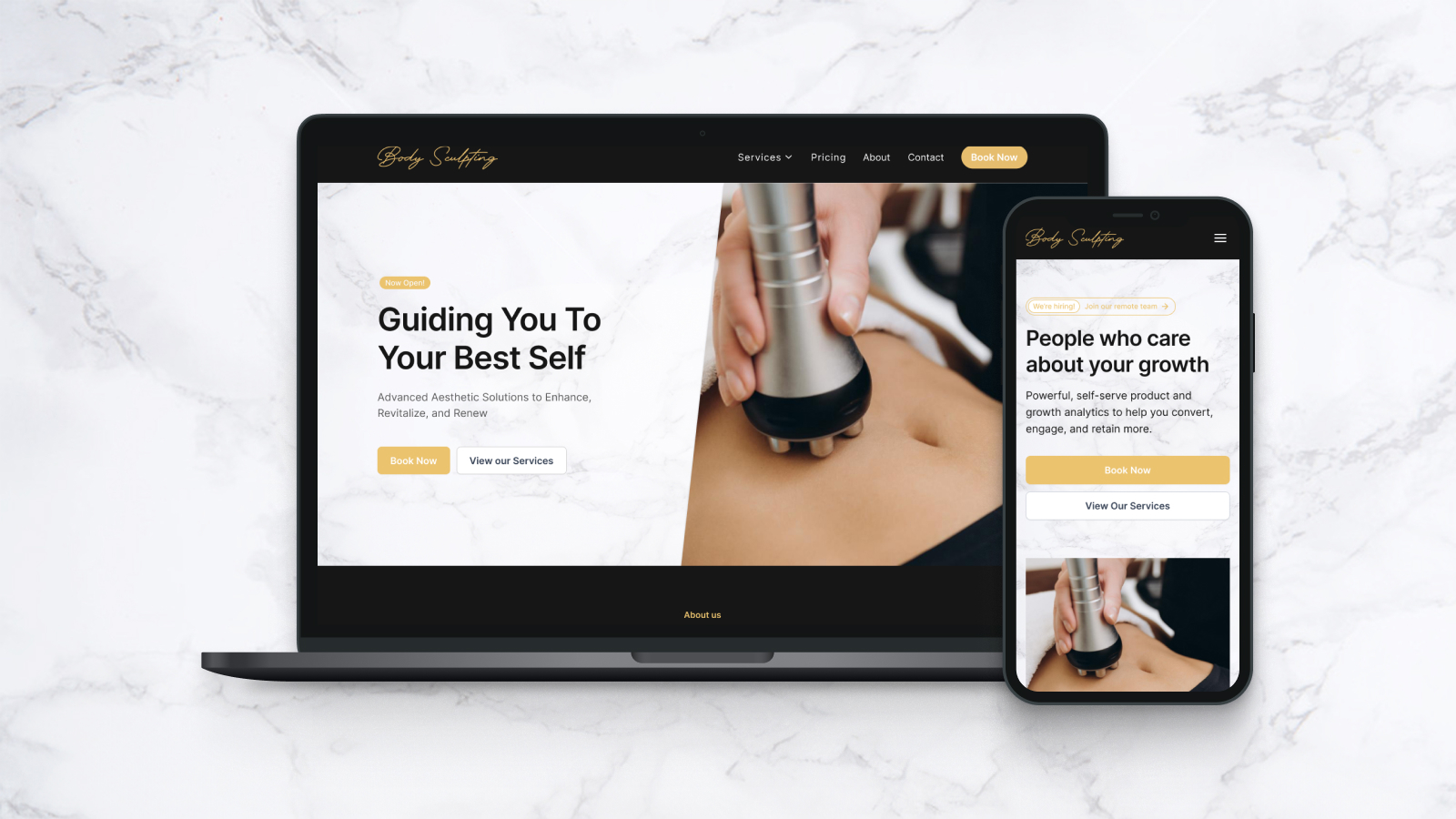 Body Sculpture Aesthetics — homepage redesign